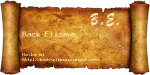 Back Elizeus névjegykártya